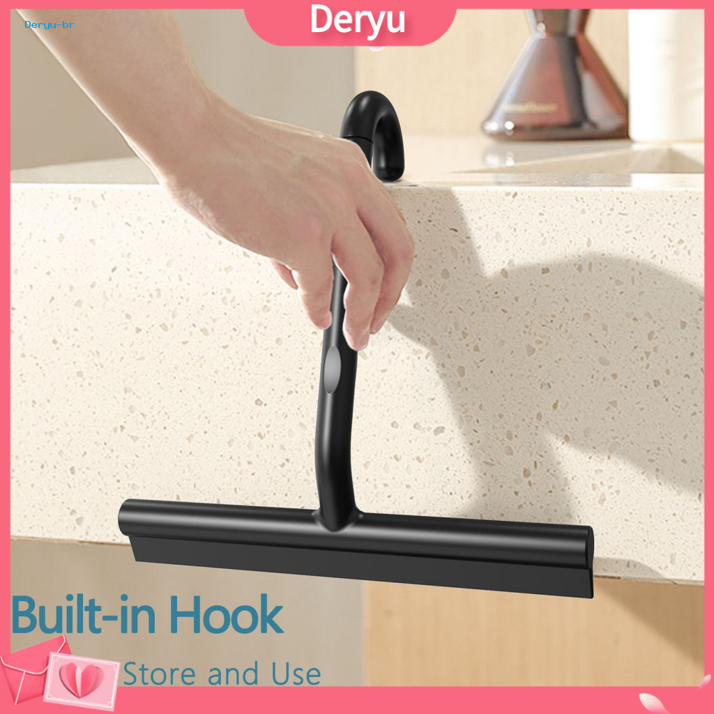 Water Stain Remover Ergonomic Shower Scraper with Round Handle – All-in-one Silicone Wiper for Bathroom Tile Car Built