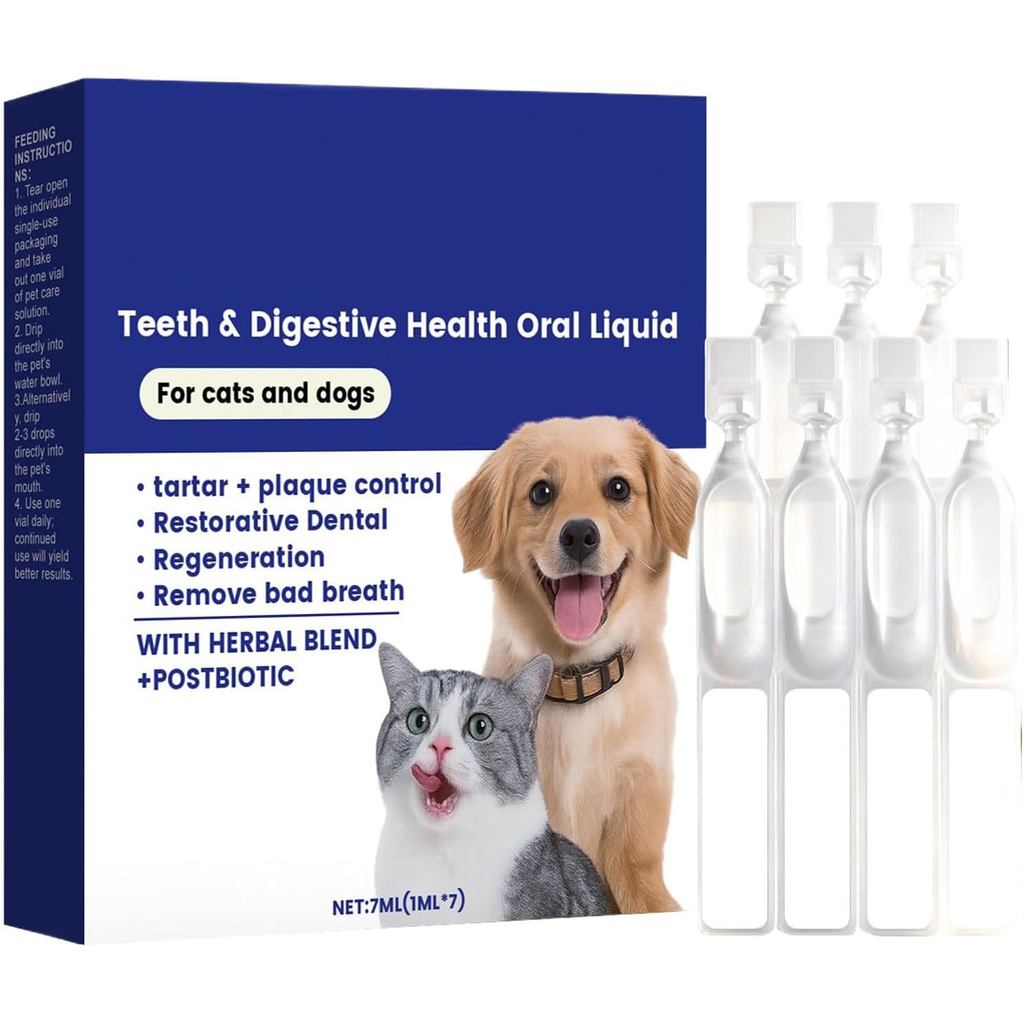Water Additive for Dogs Teeth Cleaning Liquid Solution | Dog Mouthwash Water Additive for Grooming Home Post-Meal Daily