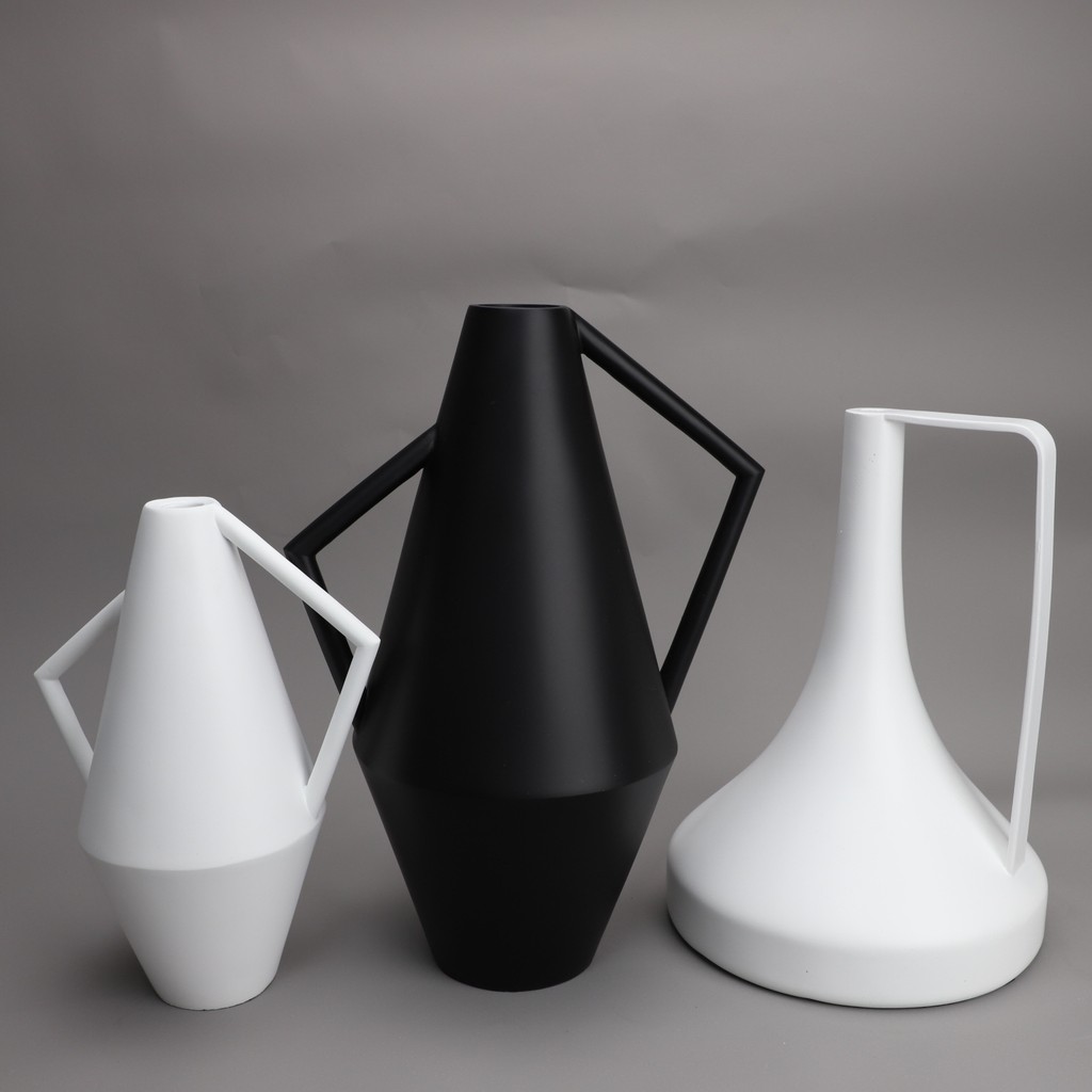96P0 European-style minimalist double-handled pot resin flower vase, decorative piece for model homes, dining tables, be