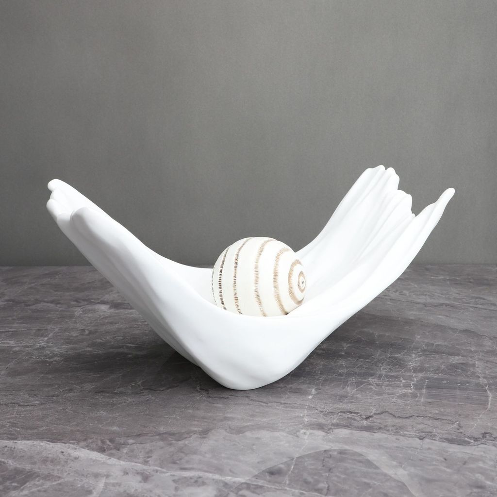 YAZ2 Modern minimalist resin boat-shaped fruit tray ornament for model homes, living rooms, coffee tables, dining rooms,
