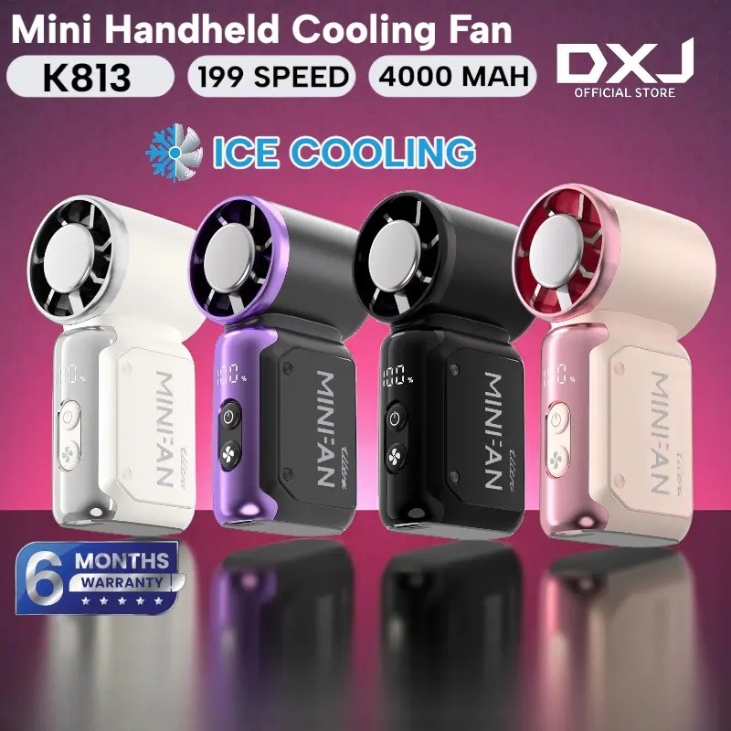 DXJ-K813 199Speed 4000mAH Portable Handheld Fan USB Rechargeable Mini Cooling aircond Fan Adjustable Pocket Fan for Outd