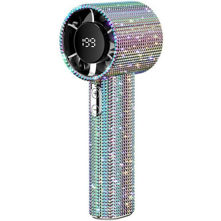 Mgall S5 Full Diamond Portable Turbo Fan，199Wind speed adjustment，Personal mini fan，Portable and rechargeable，With digit