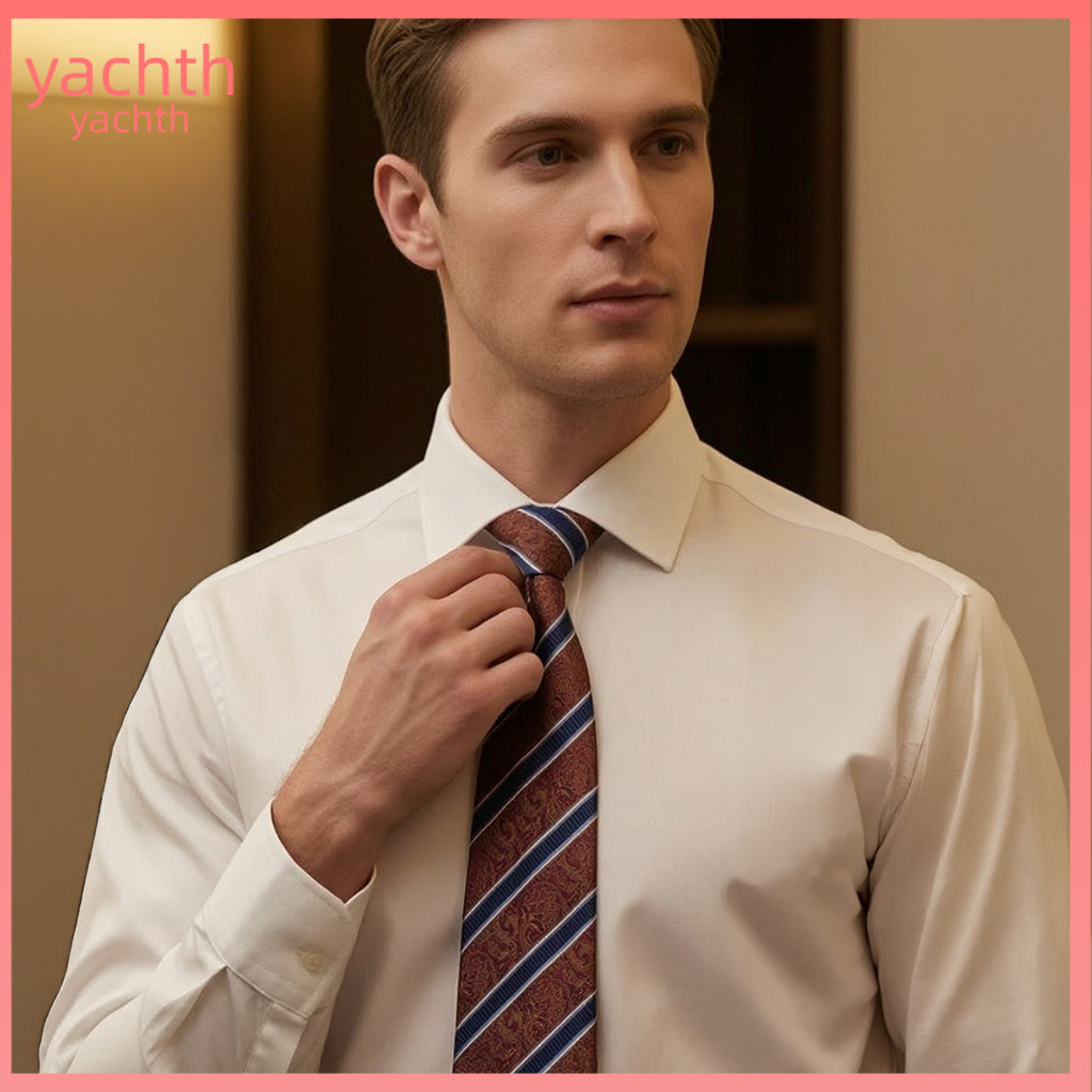 Formal Striped Print Men Tie Men's Bright Color Wedding Office Business Necktie for Groom and Banquets Clear Pattern Poi