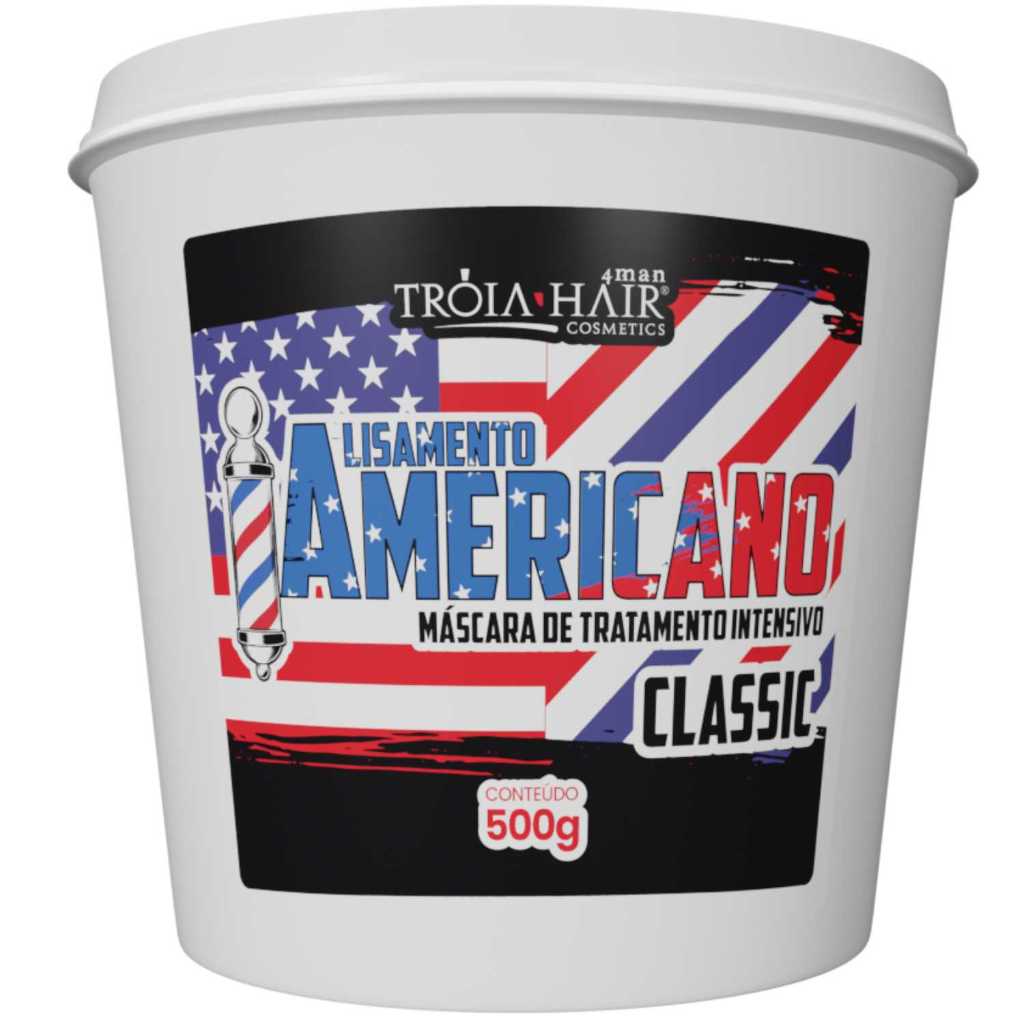 Alisamento Americano Classic 500g - Troia Hair 4Man: Alisamento Profissional Rápido