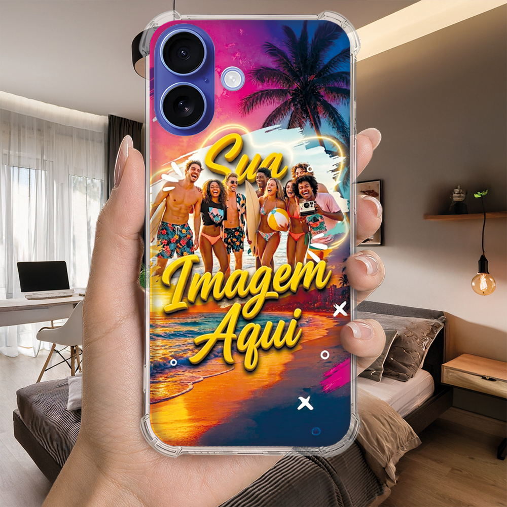 Capinha Capa Personalizada COM SUA FOTO para iPhone/ Galaxy/ Moto/  Xiaomi/ Anti Impacto
