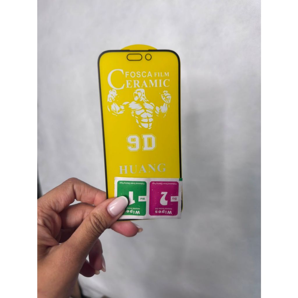 Película 9D de Cerâmica Fosca Inquebrável Anti Riscos Alta Proteção Toque Suave Android MI A e C 1;2;3;10;12 e 13