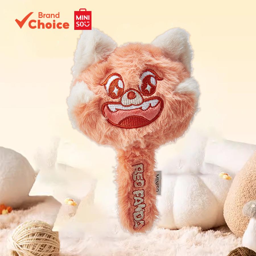 MINISO  Série Disney Turning Red: Pelúcia Mei Lee com Espelho de Maquiagem, Adorável, Portátil e Funcional 19,5 cm × 11