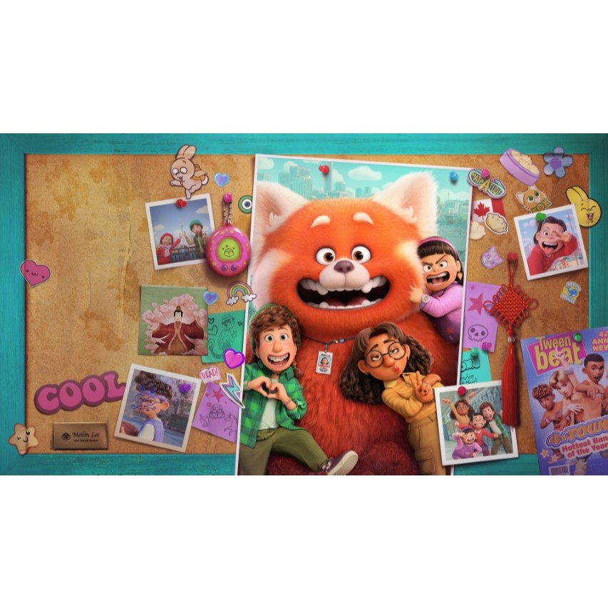 Painel turning red retangular de lona para decoração de festa de aniversário infantil. Várias medidas.