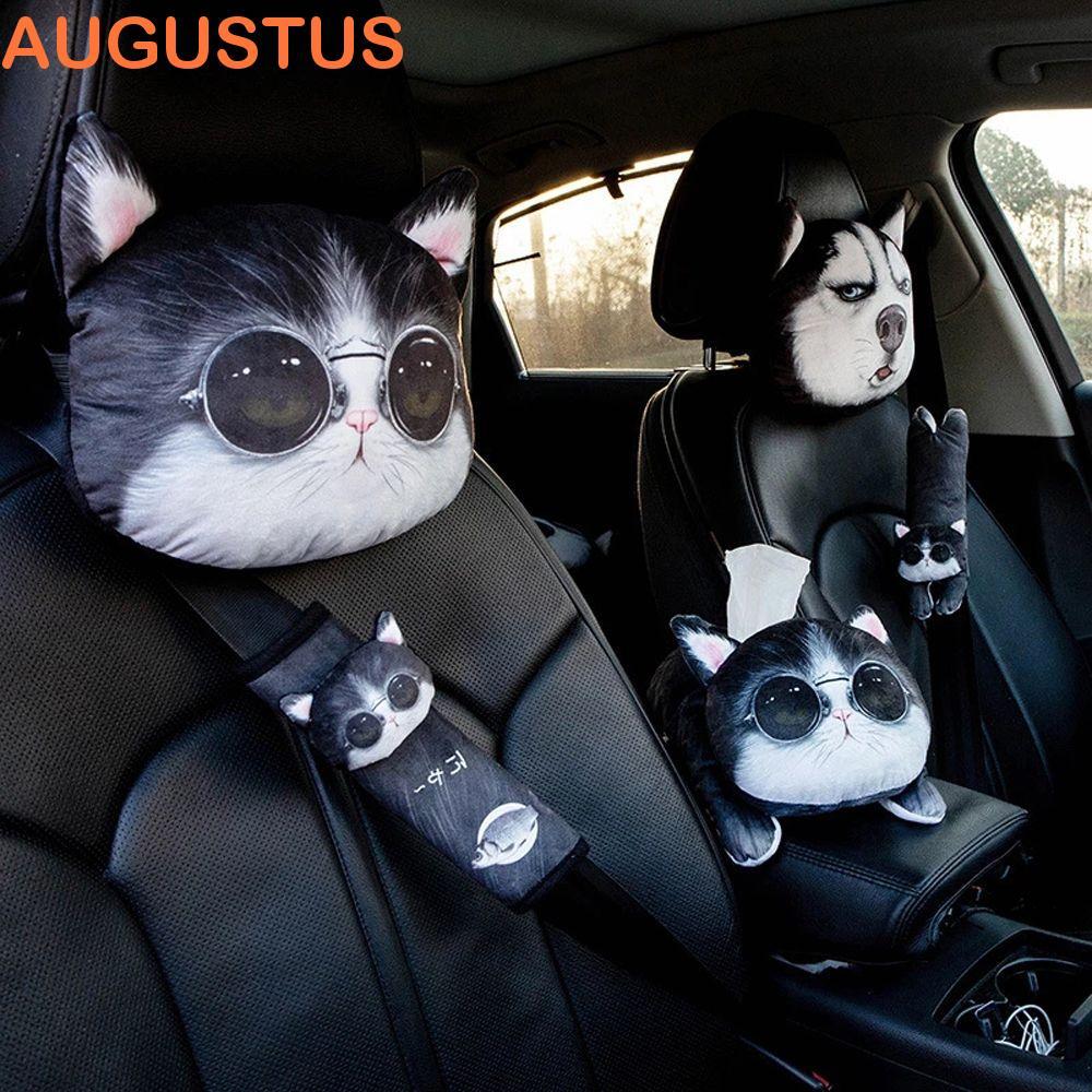 AUGUSTUS Travesseiro De Pescoço Para Carro Acessórios Desenhos Animados Interessante Bonito 3D Impresso Cinto De Seguran