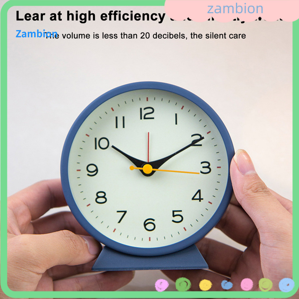 Mute Desk Clock Electronic Alarm Vintage Silent with Night Light Small Bedside Snooze Function for Bedroom Home Dorm –