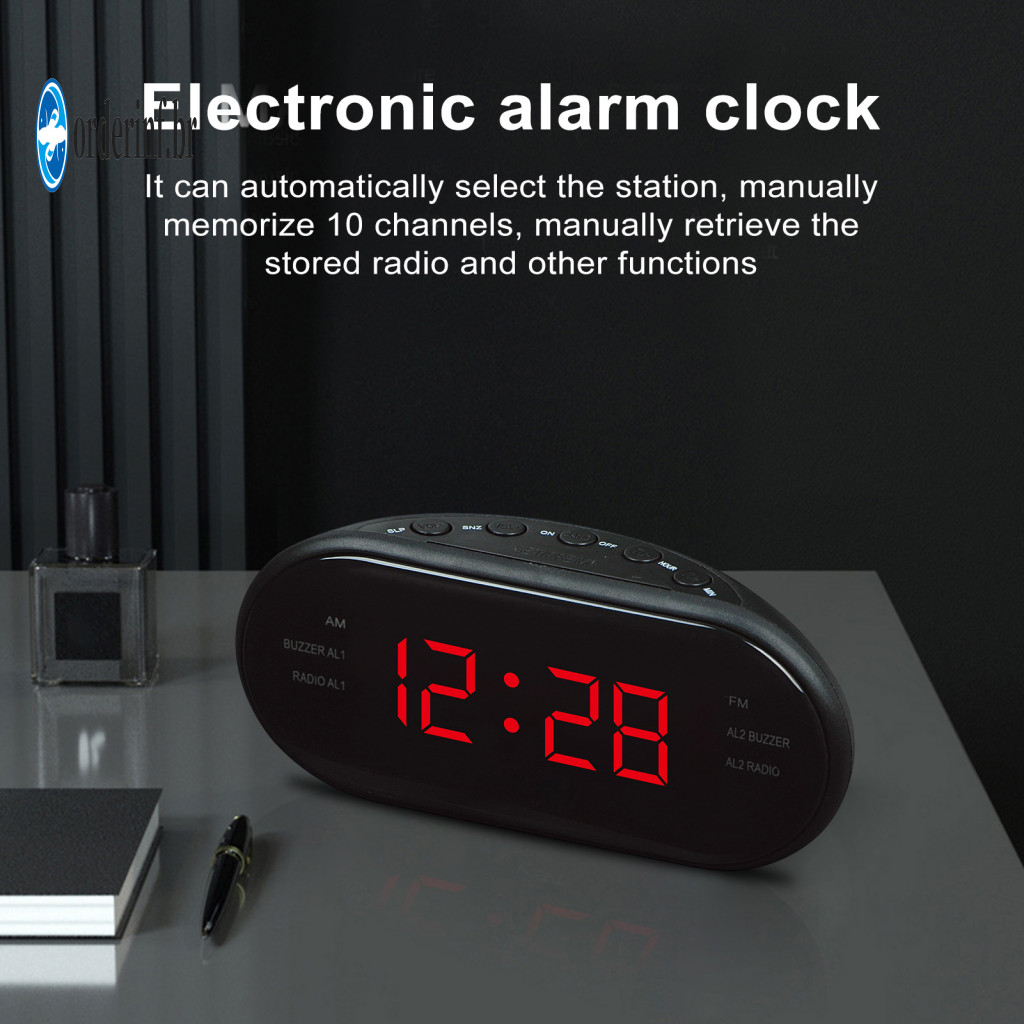 Radio Alarm Clock with Sleep and Snooze Function Default Volume Set at 9 Digital Led – for Home for Southeast