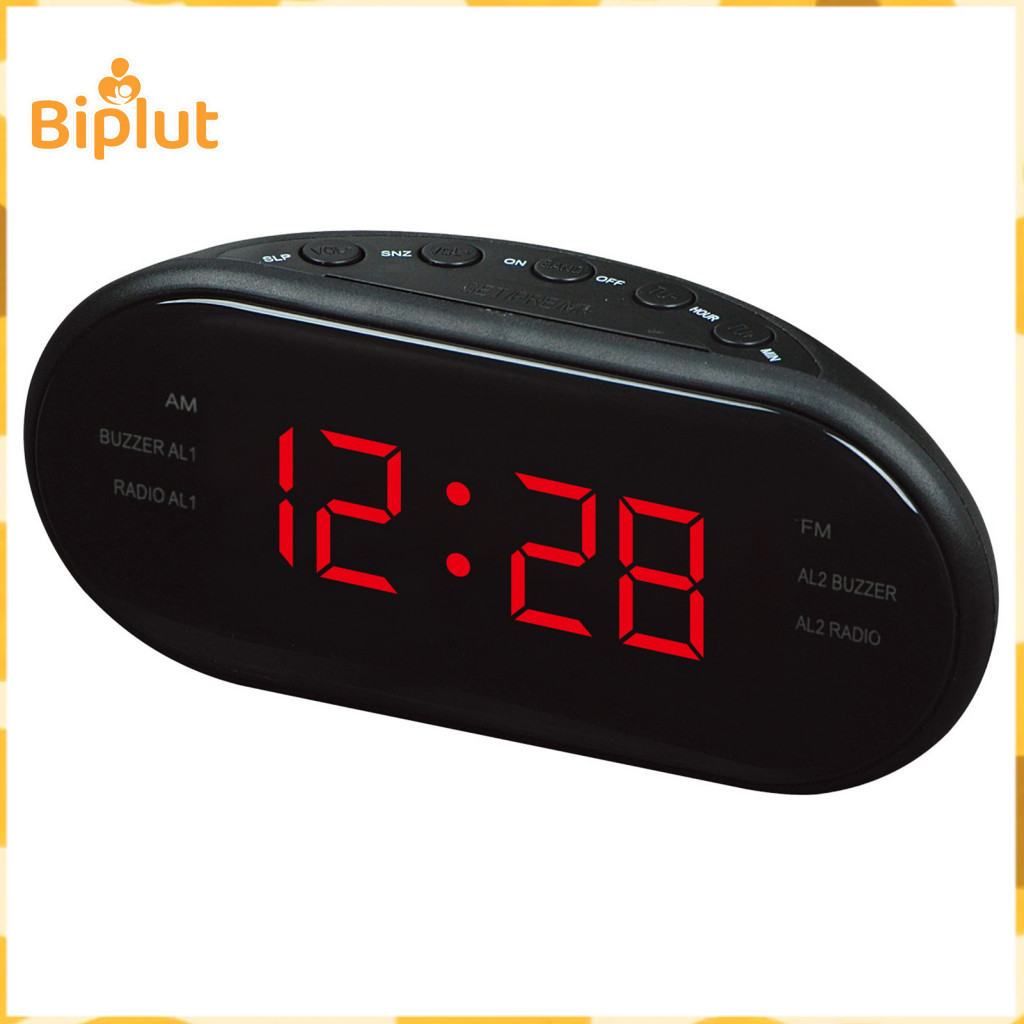 Snooze Function with 8-minute Interval Radio Alarm Clock Sleep and Digital Led – for Home for Southeast