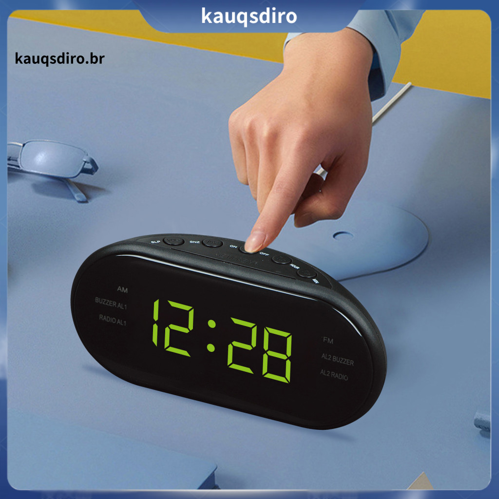 Led Digital Clock with Easy-to-read Time Display Electronic Alarm Function Radio Snooze for Home for Southeast
