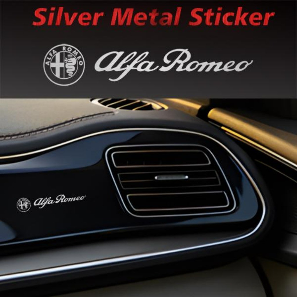 Kit 10 Peças Alumínio Sticker Metal Emblema Automotivo Acessórios Automotivos For Alfa Romeo Giulia Stelvio Tonale