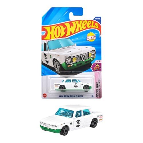 Hot Wheels Basic Car Alfa Romeo Giulia TI Super Toy Vehicle Miniature Car for Ages 3 and Up White JFN77
