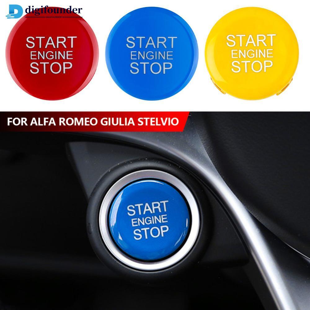 DIGIFOUNDER Carro Start Stop Ignição Botão Do Motor Capa Adesivo Reparação Substituição Para Alfa Romeo Giulia Stelvio 2