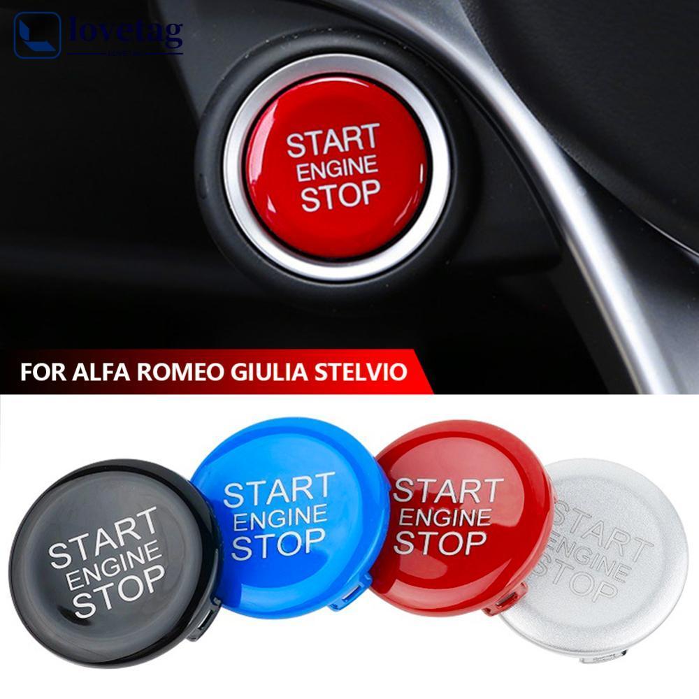 LOVETAG Carro Start Stop Ignição Botão Do Motor Capa Adesivo Reparação Substituição Para Alfa Romeo Giulia Stelvio 2017-