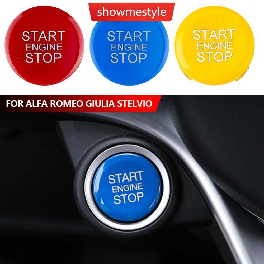 SMS Tampa Do Botão Motor De Ignição , Substituição De Reparo Para Alfa Romeo Giulia Stelvio 2017-2019 Estilo Carro Acess
