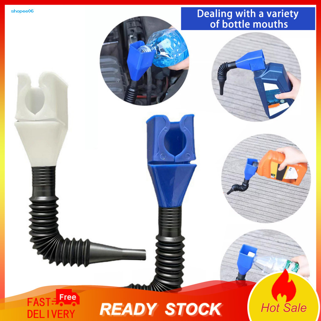 Retractable Gas Funnel Reusable Oil 5pcs Car Fuel Set – Flexible Portable Folding Buckle Wide Mouth Funnels for Motorc