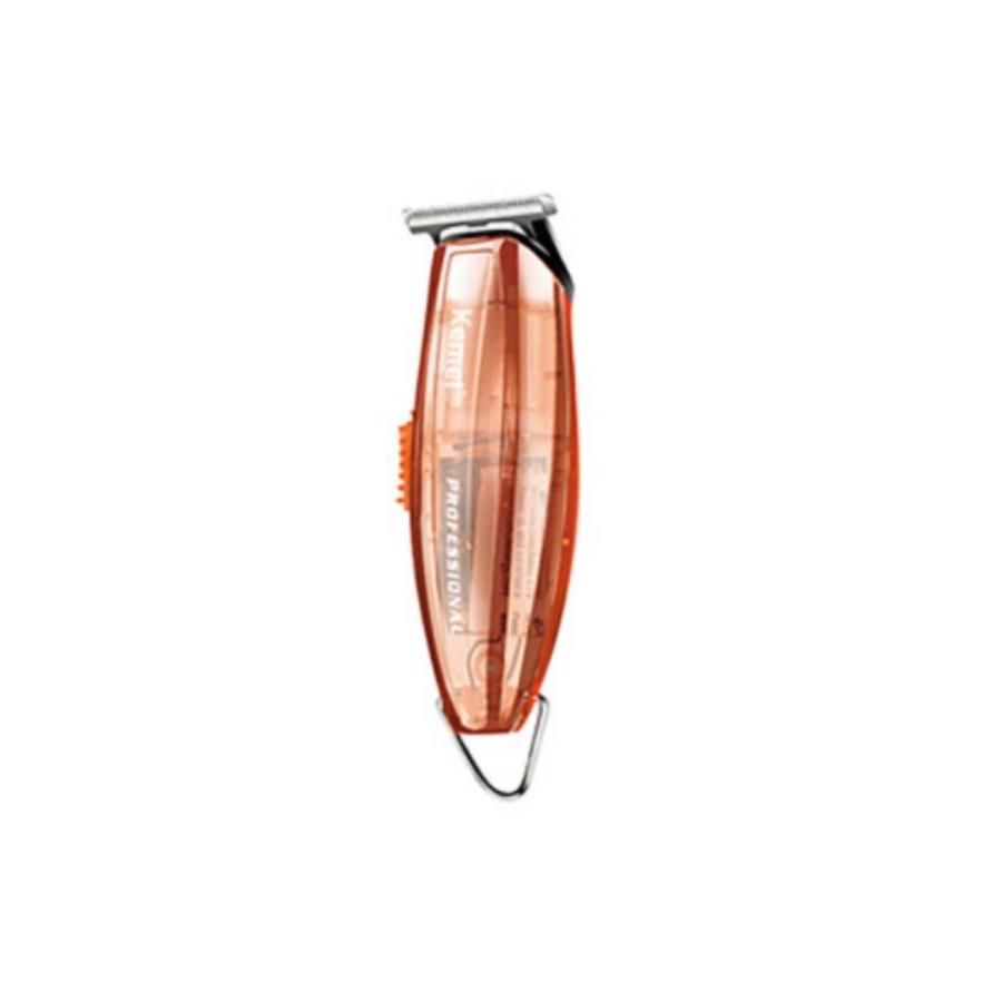 Máquina Cabelo Barba Laranja Transparente Com Bateria Recarregável Kemei
