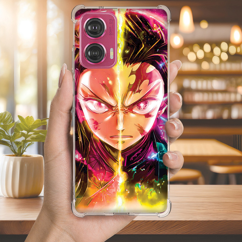 Capa Capinha MOTO EDGE 60 PRO 50 ULTRA 30 20 LITE G86 G84 G75 Anti-impacto Personalizada anime DEMON slayer (4068)