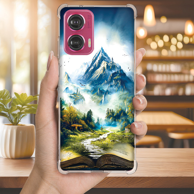 Capa Capinha MOTO EDGE 60 PRO 50 ULTRA 30 20 LITE G86 G84 G75 Anti-impacto Personalizada fantasia LIVRO reinos (4107)