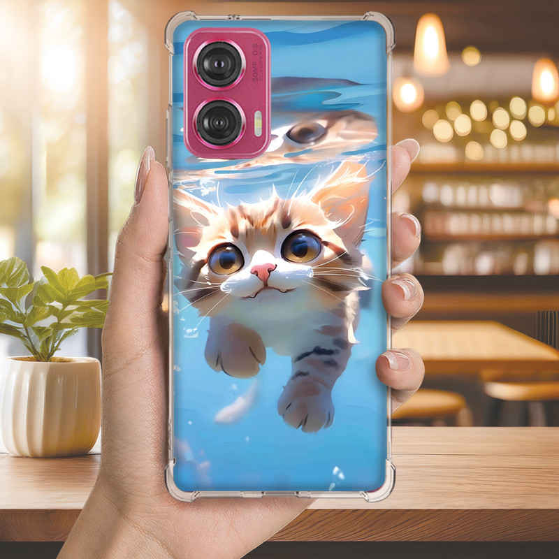 Capinha Capa (3436) GATO CUTE GATINHO para MOTO EDGE,50,ULTRA,PRO,FUSION,NEO,40,30,LITE,20,PLUS,G5S,G04,G,POWER,PLAY