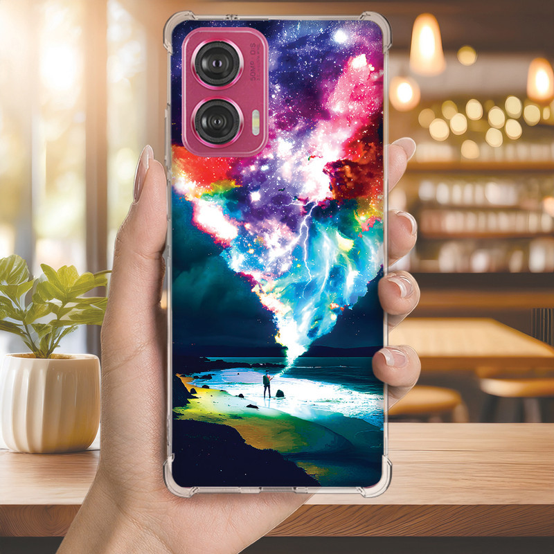 Capa Capinha MOTO EDGE 60 PRO 50 ULTRA 30 20 LITE G86 G84 G75 Anti-impacto Personalizada paisagem CEU estrelar (4095)