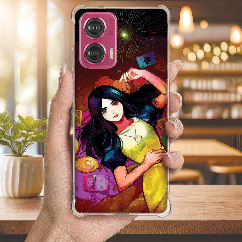 Capa Capinha MOTO EDGE 60 PRO 50 ULTRA 30 20 LITE G86 G84 G75 Anti-impacto Personalizada garota FANTASIA (4119)