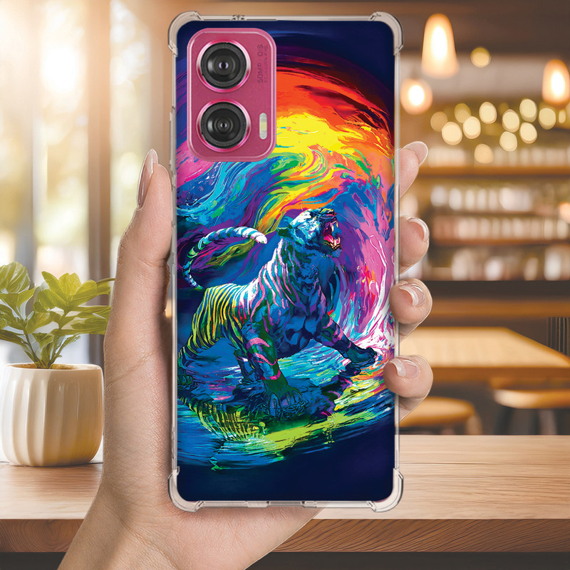 Capa Capinha MOTO EDGE 60 PRO 50 ULTRA 30 20 LITE G86 G84 G75 Anti-impacto Personalizada bichinho TIGRE owl (4098)