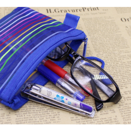 4 Unidades Estojo Multiuso Bolsinha Nylon Colorido Necessaire Promoção