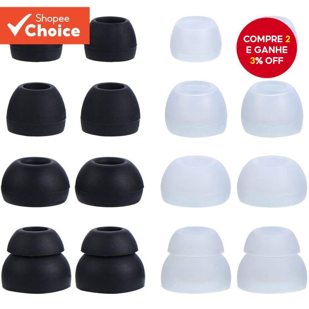[Shopee Choice] 8 Pares De Fones De Ouvido De Reposição Com Pontas De Silicone Para Skullcandy Preto E Transparente