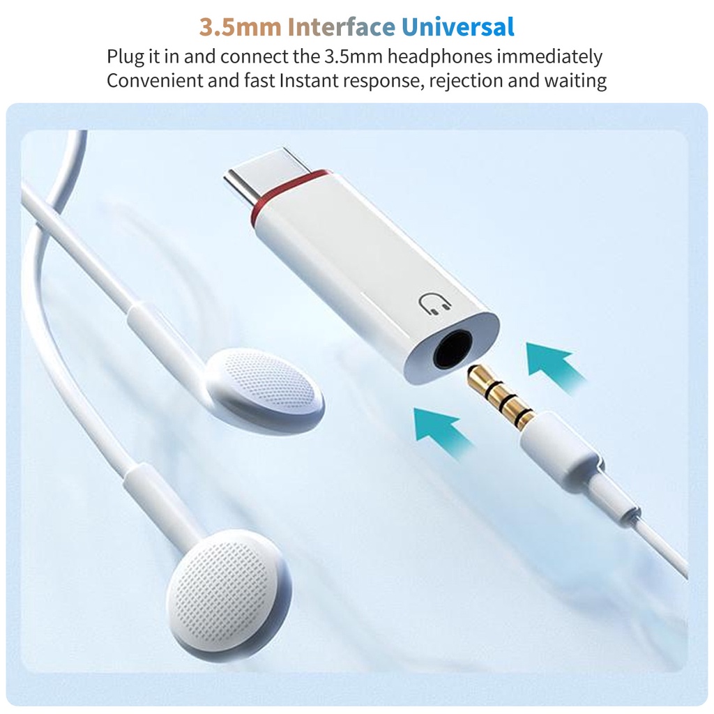 Novo [Shopee Choice] Fone de ouvido Fonken conversor adaptador de áudio OTG para fone de ouvido de 3,5 mm para Type C /