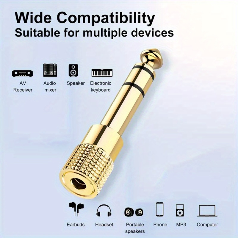 [Shopee Choice] Jack macho 6,5 mm para fêmea de 6,35 mm para adaptador de áudio para fone de ouvido de 3,5 mm