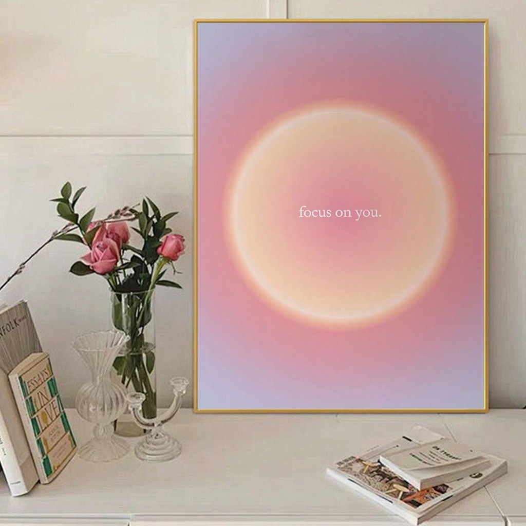 Quadro decorativo Aura focus goods vibes com design artístico inspirado em artes clássicas (1 peça)