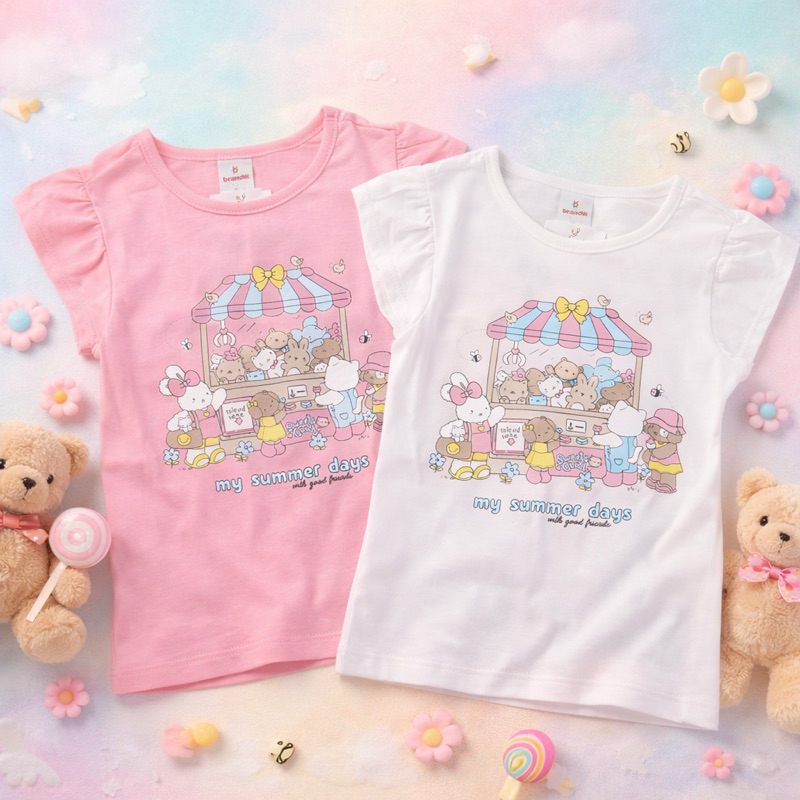 Camisa Bob Good Confortável Macia Brandili Promoção Verão Menina Infantil Dia a Dia Escola Passeio