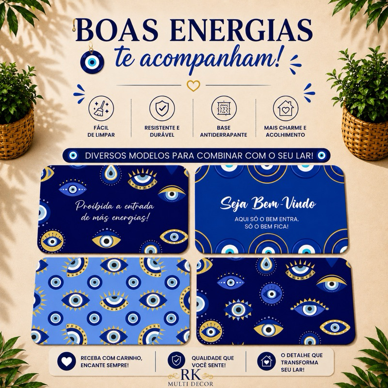 🔥 QUEIMA DE ESTOQUE – TAPETES DE ENTRADA - BANHEIRO ANTIDERRAPANTES 🔥- OLHO GREGO