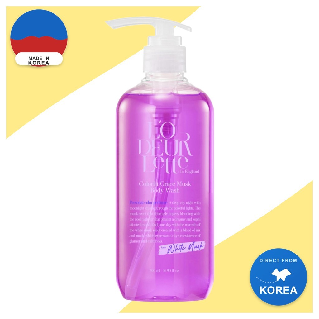 [lodeurlette] Sabonete Líquido Colorfit Grace Musk , 500ml , 1 Unidade/Coreano/Aroma De Almíscar/100 % Autêntico Da Dail