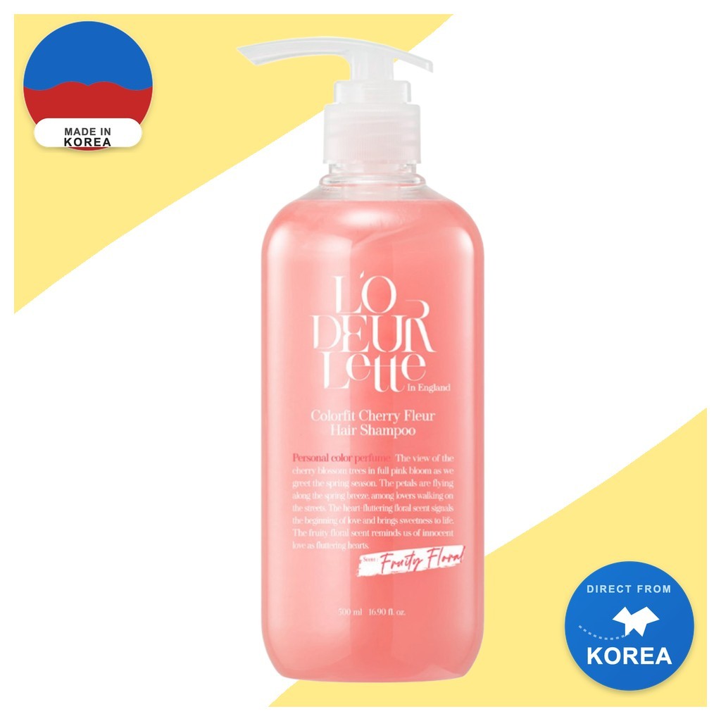 [lodeurlette] Shampoo Para Cabelo Colorfit Cherry Fleur Aroma De Flor De Cerejeira 500ml 1 Unidade/Coreano/Cuidados Diár