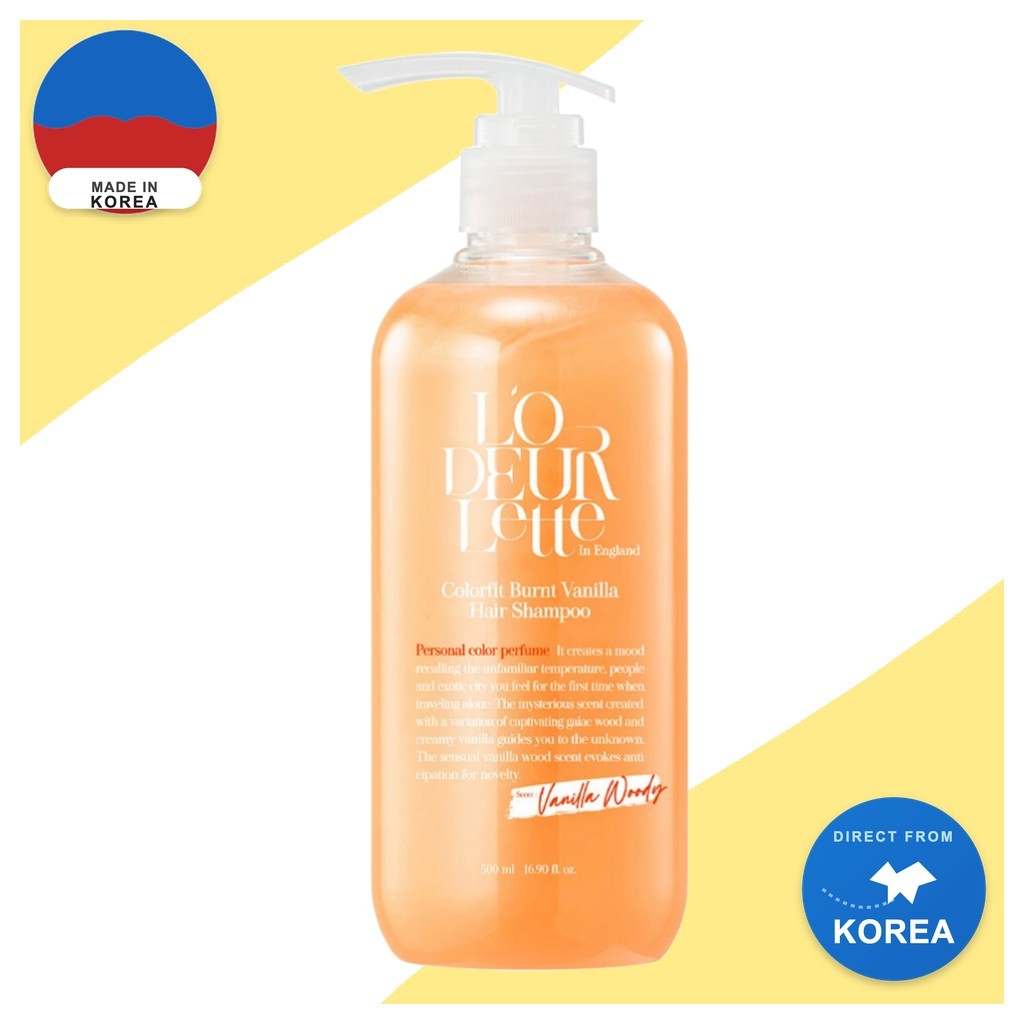 [lodeurlette] Shampoo Para Cabelo Com Baunilha Queimada Colorfit 500ml 1 Unidade/Coreano/Cuidados Diários Os Cabelos/Fra
