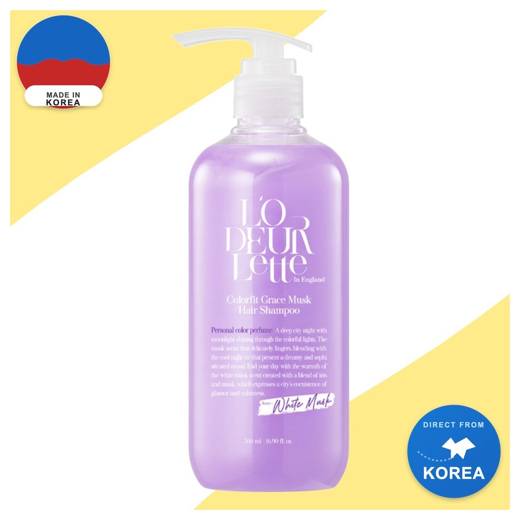 [lodeurlette] Colorfit Grace Musk Hair Shampoo Aroma De Almíscar Branco 500ml 1 Unidade/Coreano/Cuidados Diários Com Os