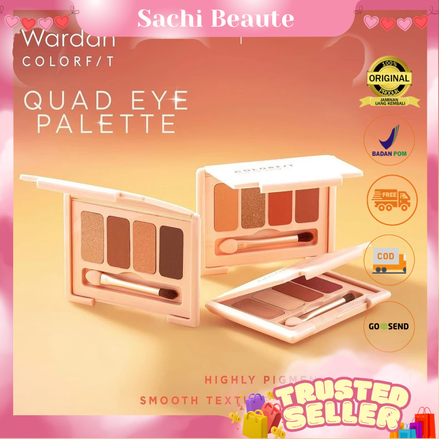 Paleta De Olhos WARDAH Eyeshadow Colorfit Quad-4 Em 1 Sombra Pigmentada E Misturável
