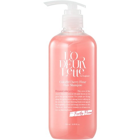 [Lodeurlette] In England Colorfit Hair Shampoo 500ml (Cherry Fleur) Aroma Floral Frutado Doce Para Cuidados Com Os Cabel