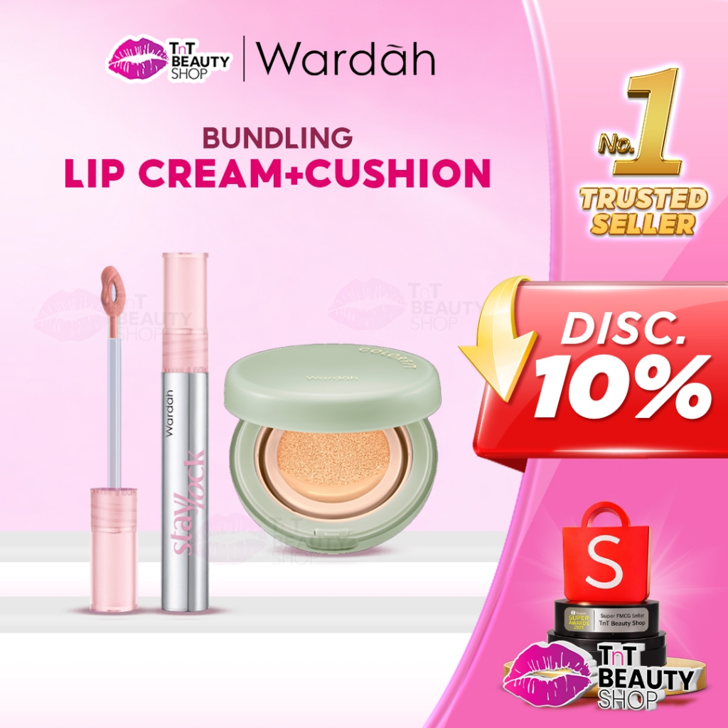 { Pacote } WARDAH Stay Matte Lock-Staylock Lip + Colorfit 5D Blur Cloud Almofada | Beleza TNT