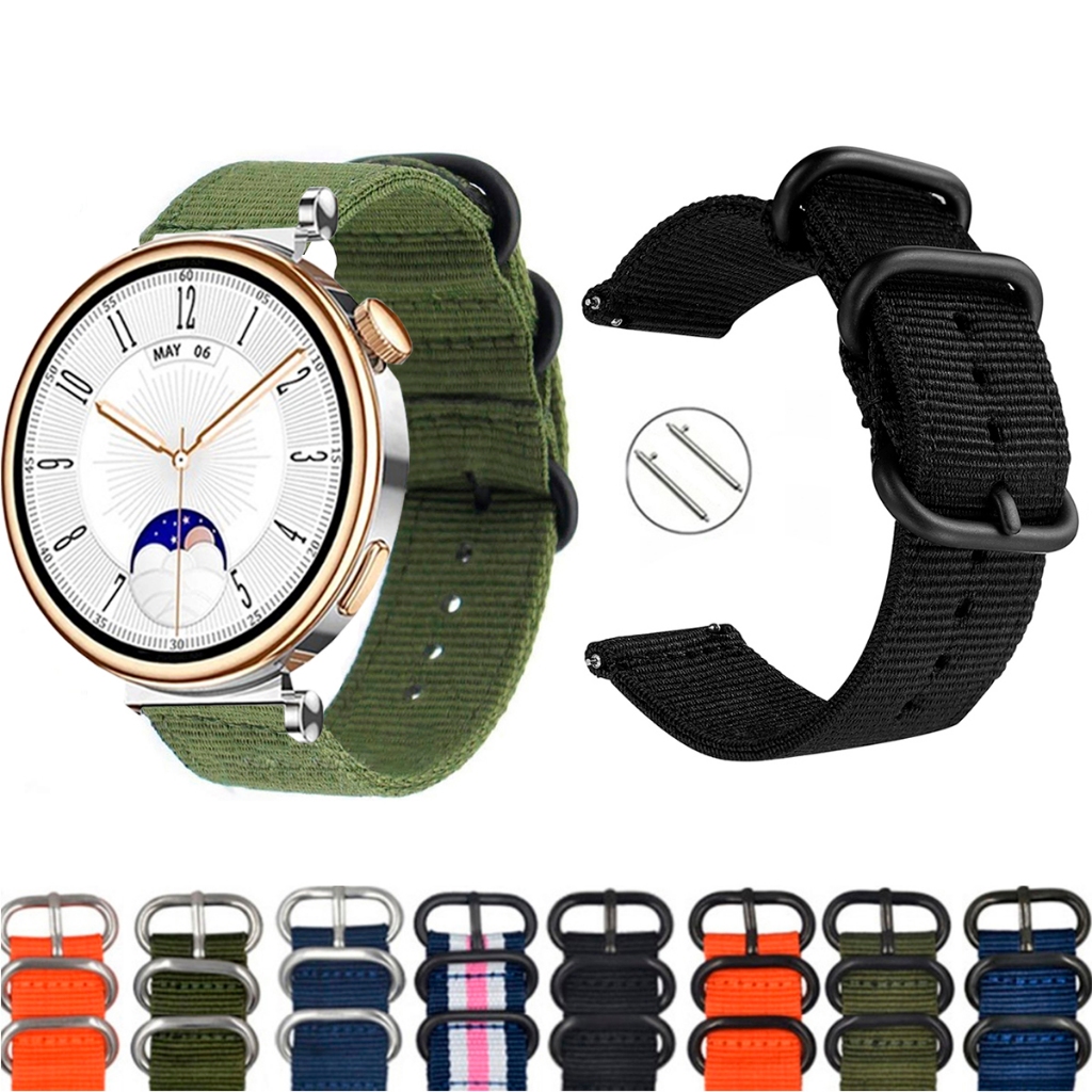 Pulseira 18mm Nylon Nato para Smartwatch GT4 Mini de Engate Rapido