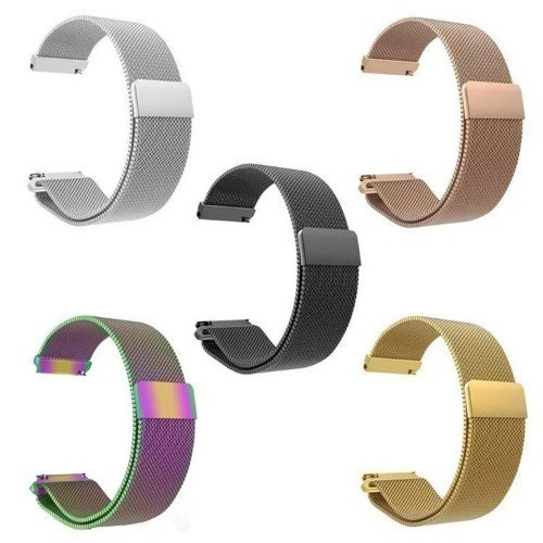 kit 2 Pulseira Milanese para Amazfit Gt4 3 2 2e mini bip 3\lite\ u pro\Gtr 42mm\Galaxy active 1 2 20mm