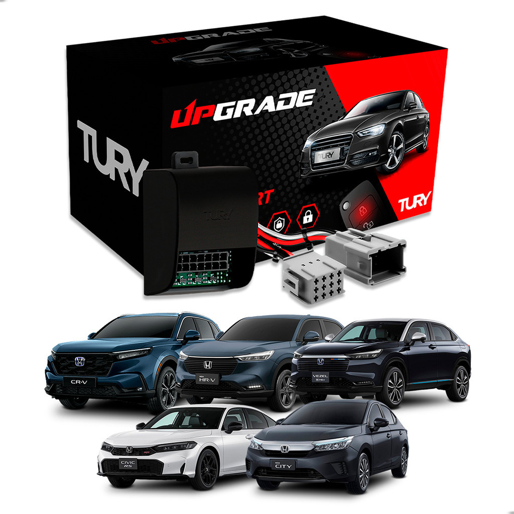 Módulo Vidro e Retrovisor Tury PRO 3.14Gh Automação Honda Civic City HRV CRV Vezel 2023 a 2025 Original Plug Fácil