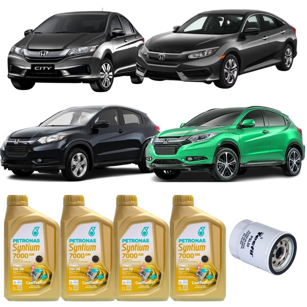 KIT Revisao 4 Litros 0W20 E FILTRO DE Óleo HONDA CIVIC, CITY, CRV, FIT, HRV, WRV 2012 ate 2023