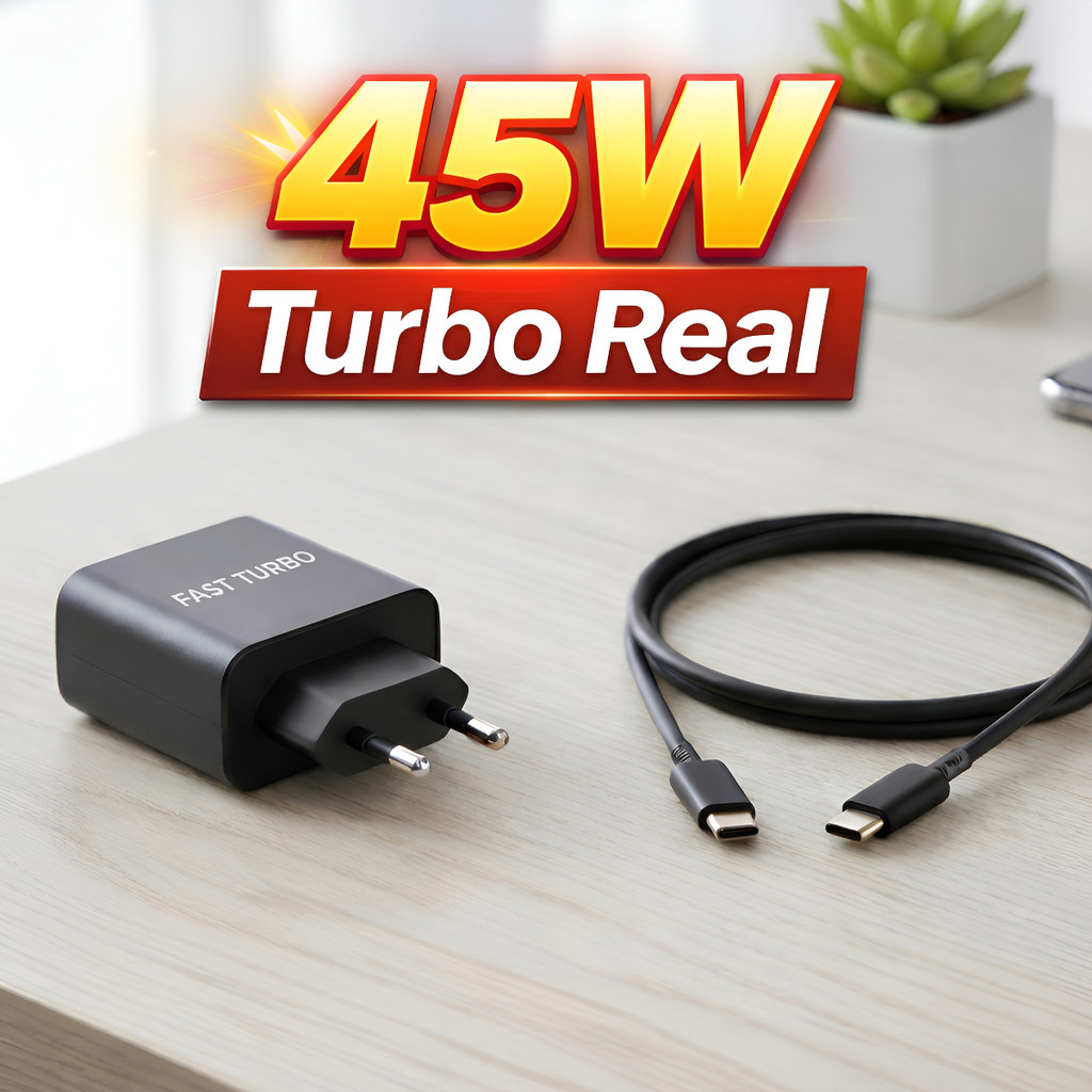 Carregador Fonte Turbo 45w Para Samsung Com Cabo Super Fast