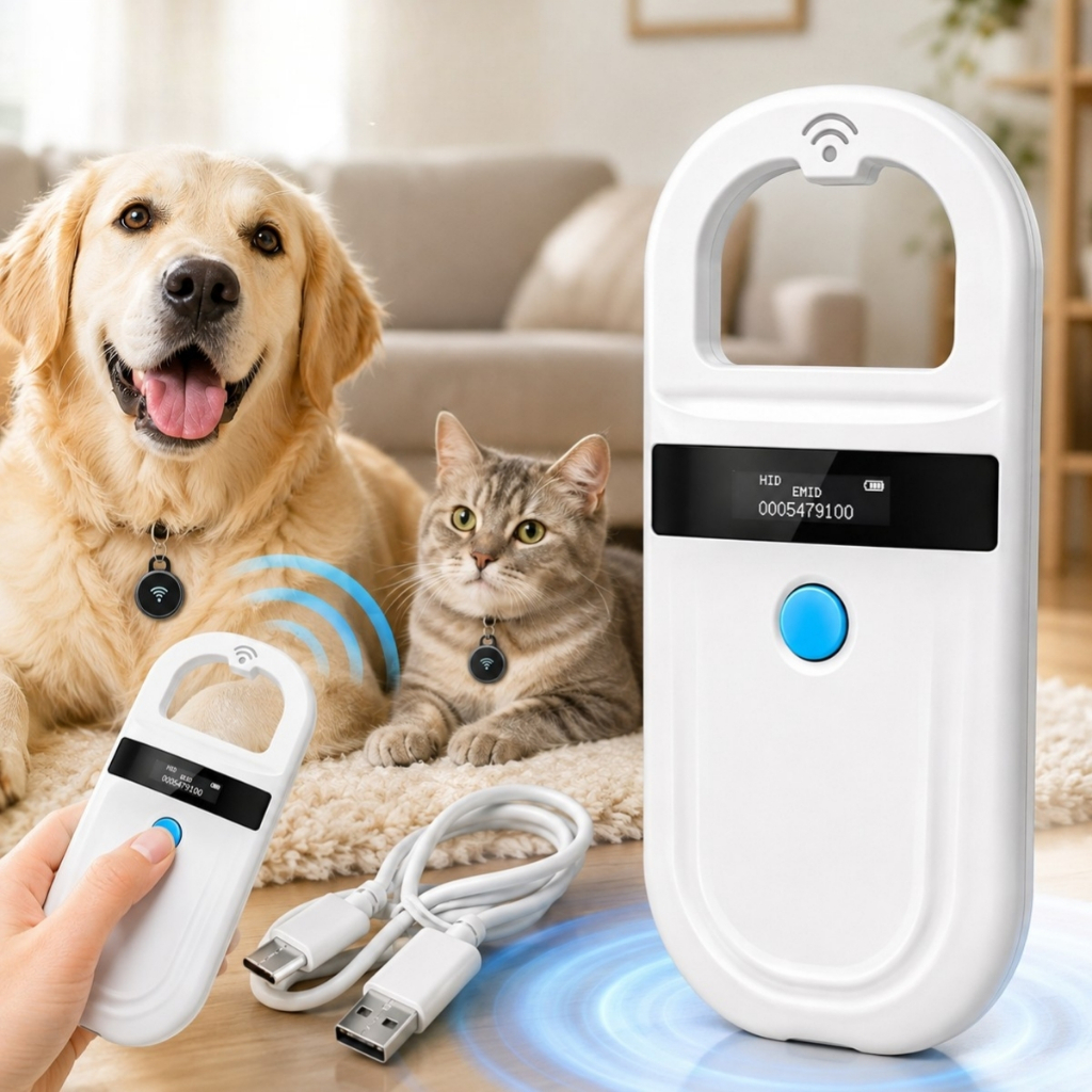 Leitor De Microchip Pet Universal Scanner Para Identificação Animal Recarregavel Portatil